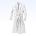 CHECKERED TERRY SHAWL COLLAR BATHROBE
